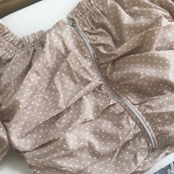 Polka Dot Off-Shoulder Blouse - Picture 2 of 6